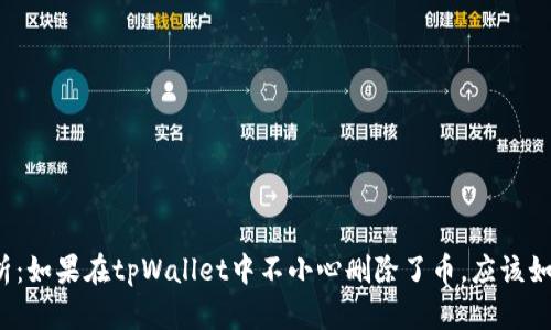 深度解析：如果在tpWallet中不小心删除了币，应该如何恢复？